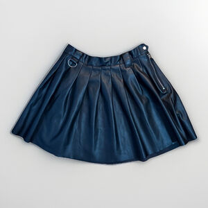 Streetwear Society Faux Leather Pleated Mini Skirt - Medium
